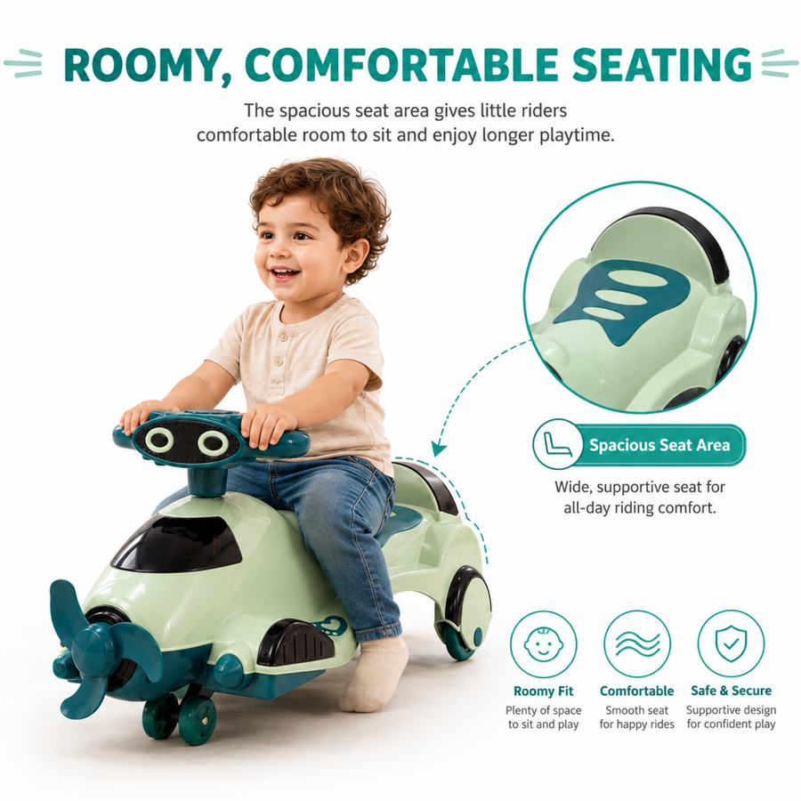 VINI TOYS Garuda Swing Car with LED Lights & Music