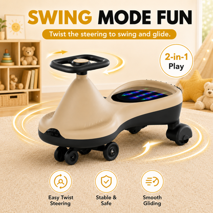 VINI TOYS Alien Swing Car with LED Lights & Music