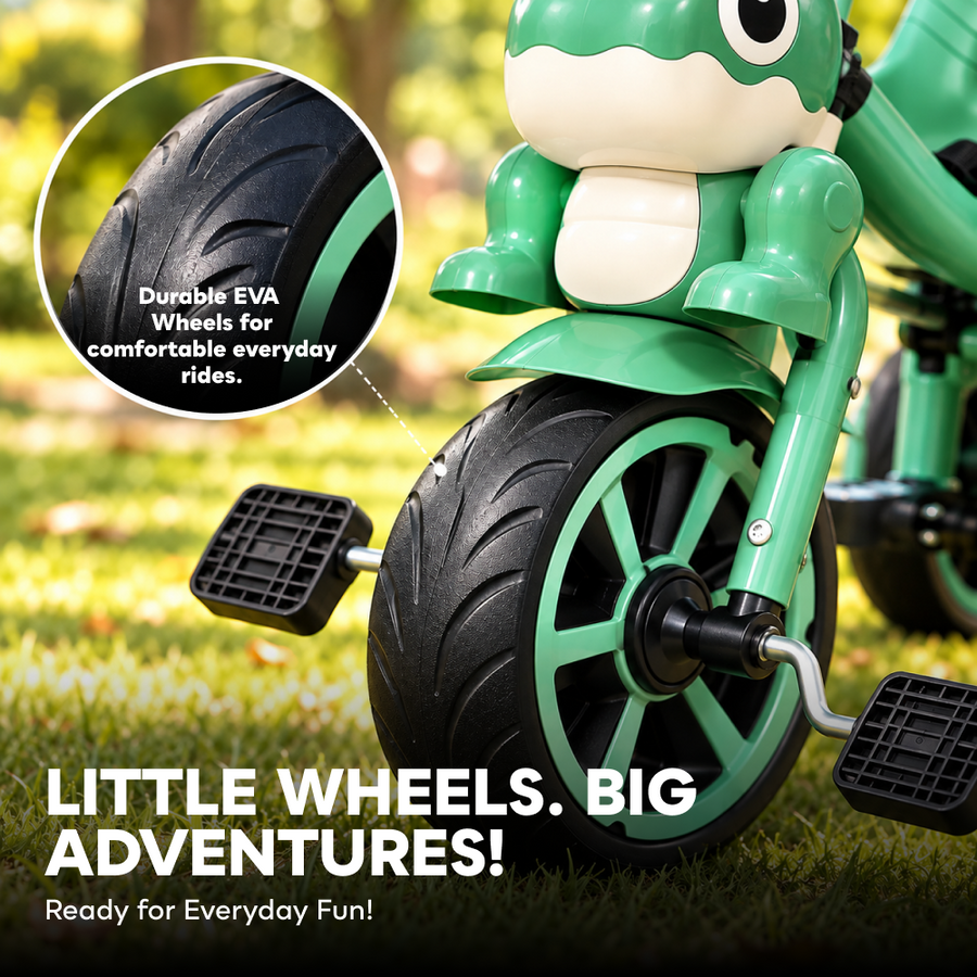VINI TOYS Dinosaur Theme Tricycle with Parent Handle