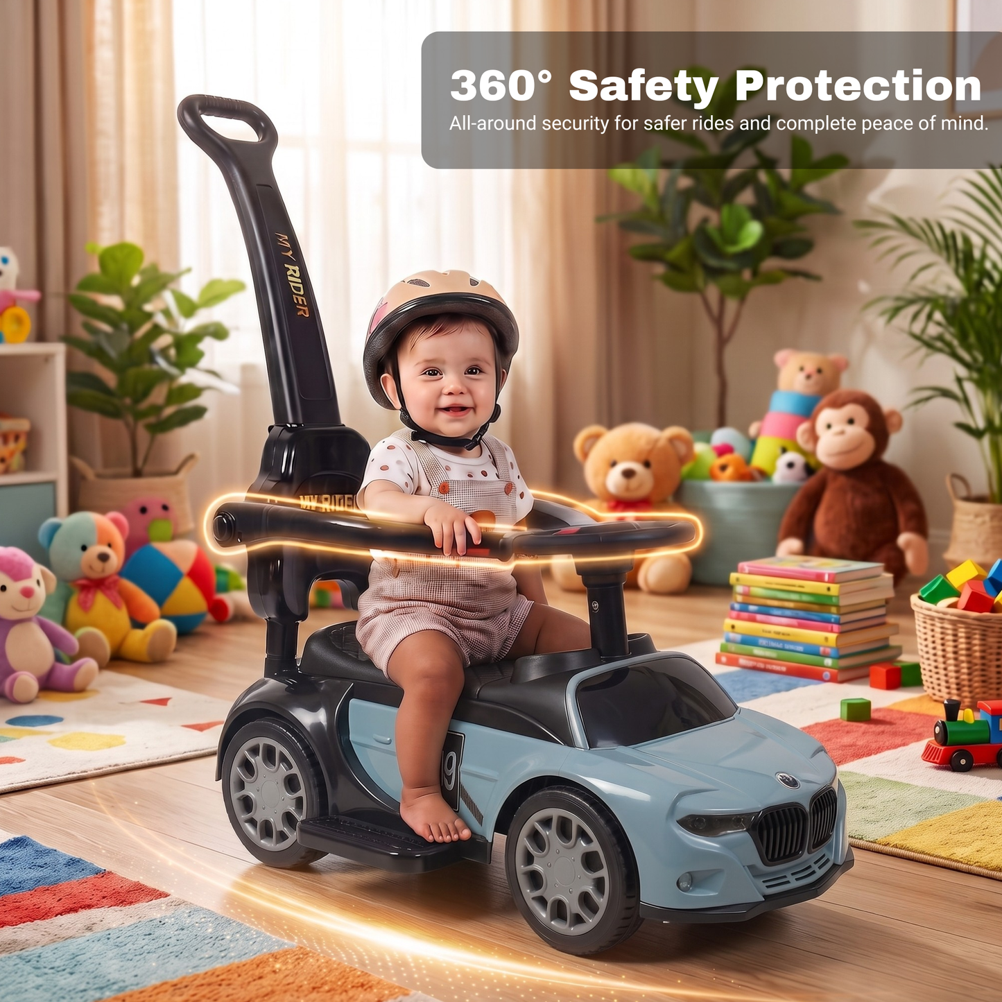 VINI TOYS BMW-Style Luxury Ride-On Car with Parent Handle