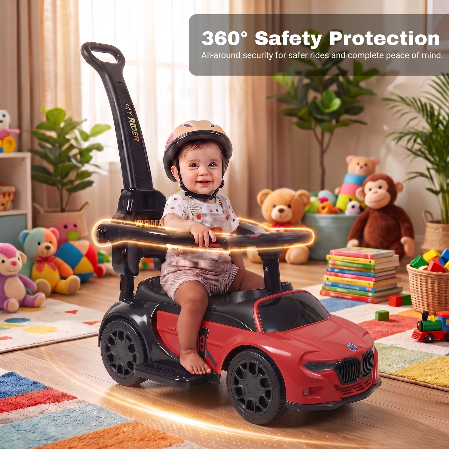 VINI TOYS BMW-Style Luxury Ride-On Car with Parent Handle