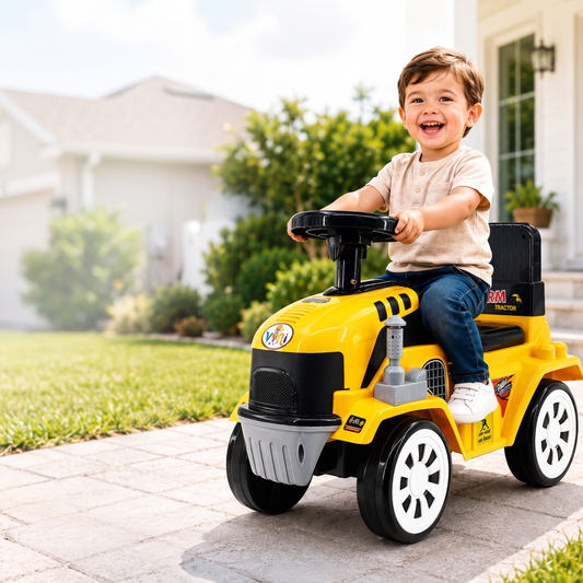 VINI TOYS Farm Tractor Foot-to-Floor Ride-On Toy