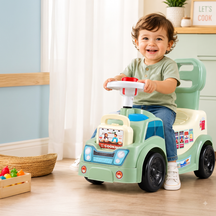 VINI TOYS Cloud Kitchen Foot-to-Floor Ride-On Toy