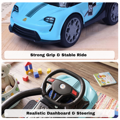 VINI TOYS Ferrari-Style Luxury Ride-On Car without Parent Handle