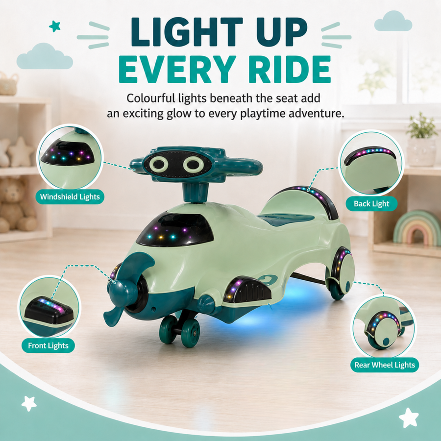 VINI TOYS Garuda Swing Car with LED Lights & Music