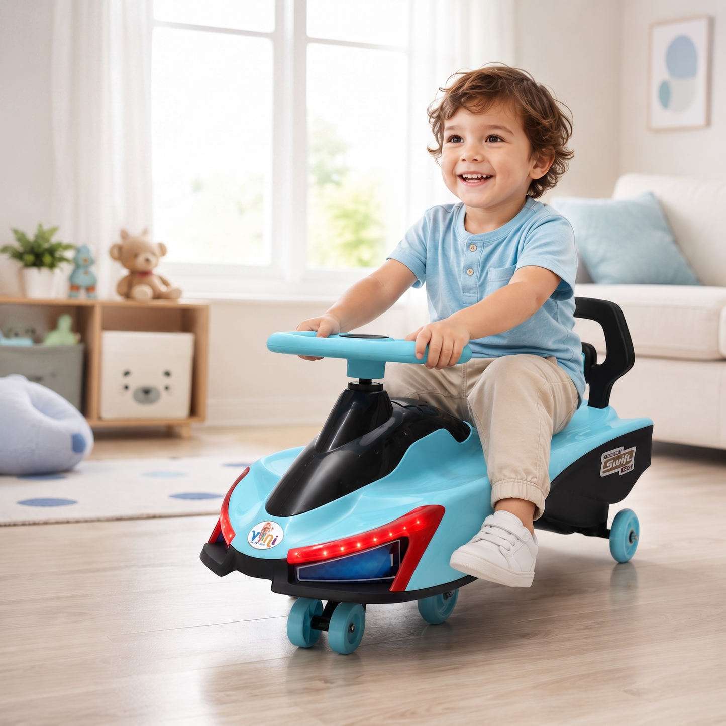 VINI TOYS Swift Twister Swing Car with LED Lights & Music