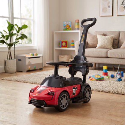 VINI TOYS Ferrari-Style Luxury Ride-On Car with Parent Handle