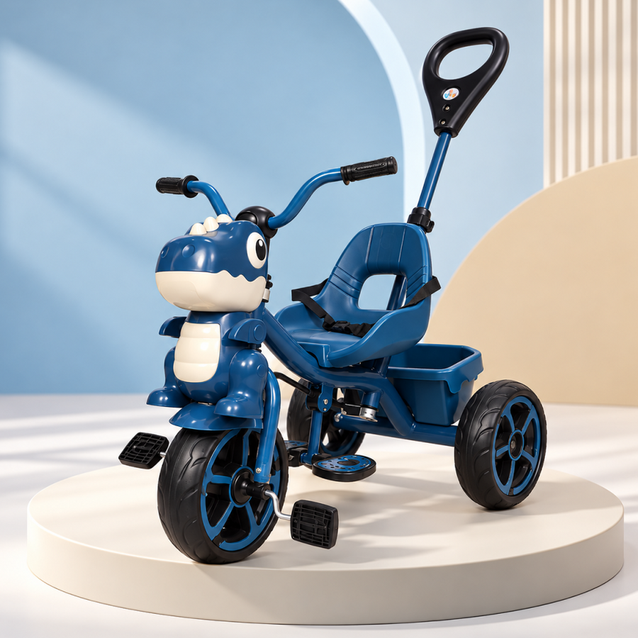 VINI TOYS Dinosaur Theme Tricycle with Parent Handle