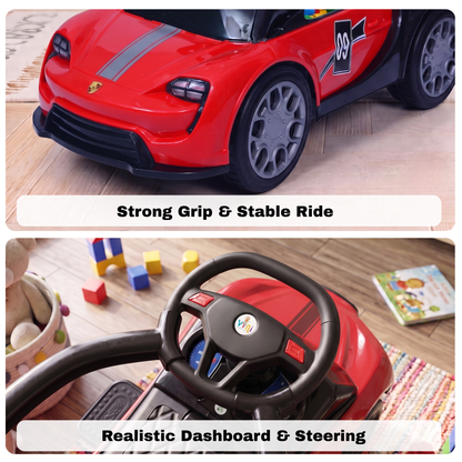 VINI TOYS Ferrari-Style Luxury Ride-On Car without Parent Handle