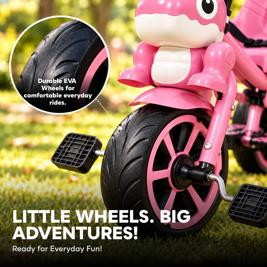 VINI TOYS Dinosaur Theme Tricycle with Parent Handle