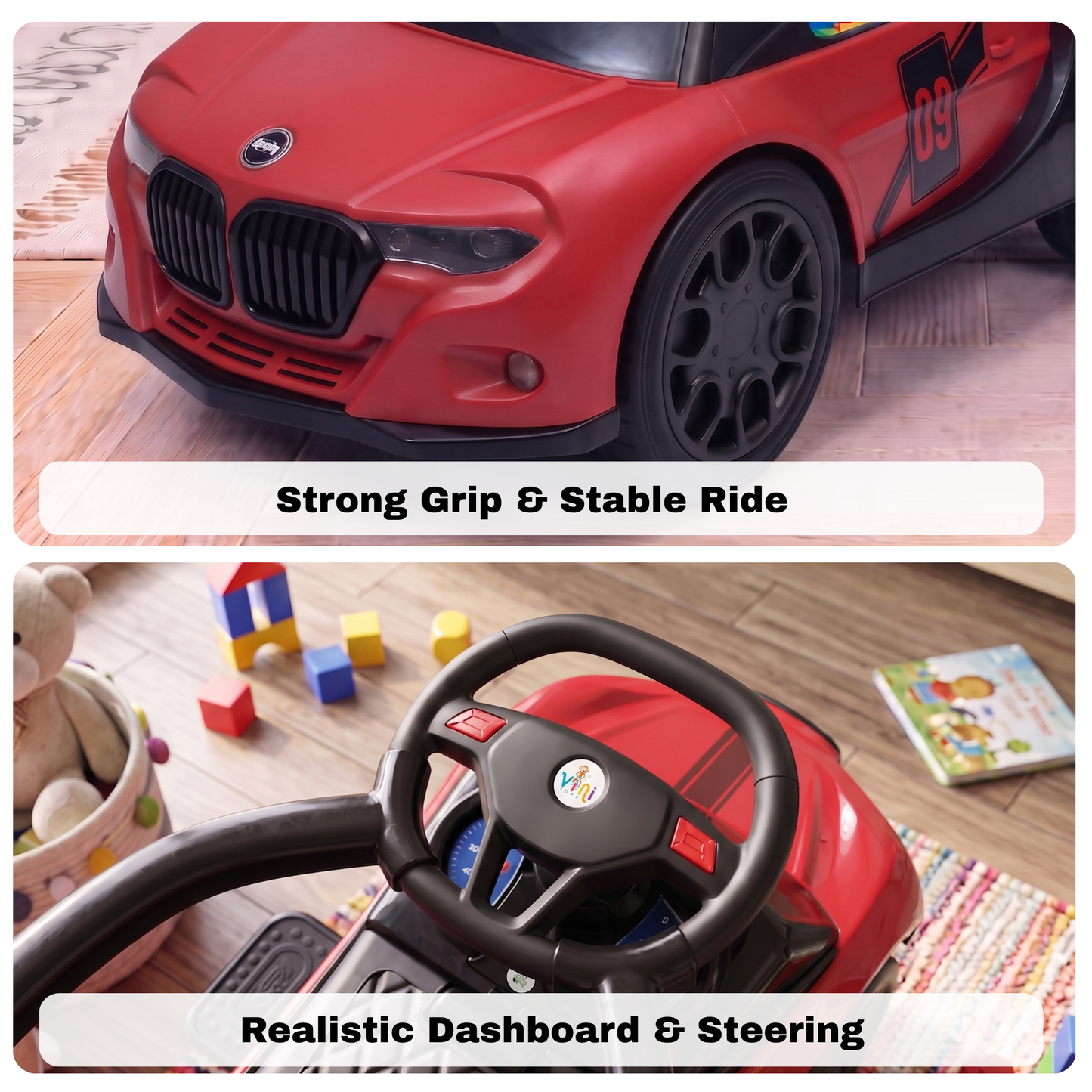 VINI TOYS BMW-Style Luxury Ride-On Car without Parent Handle