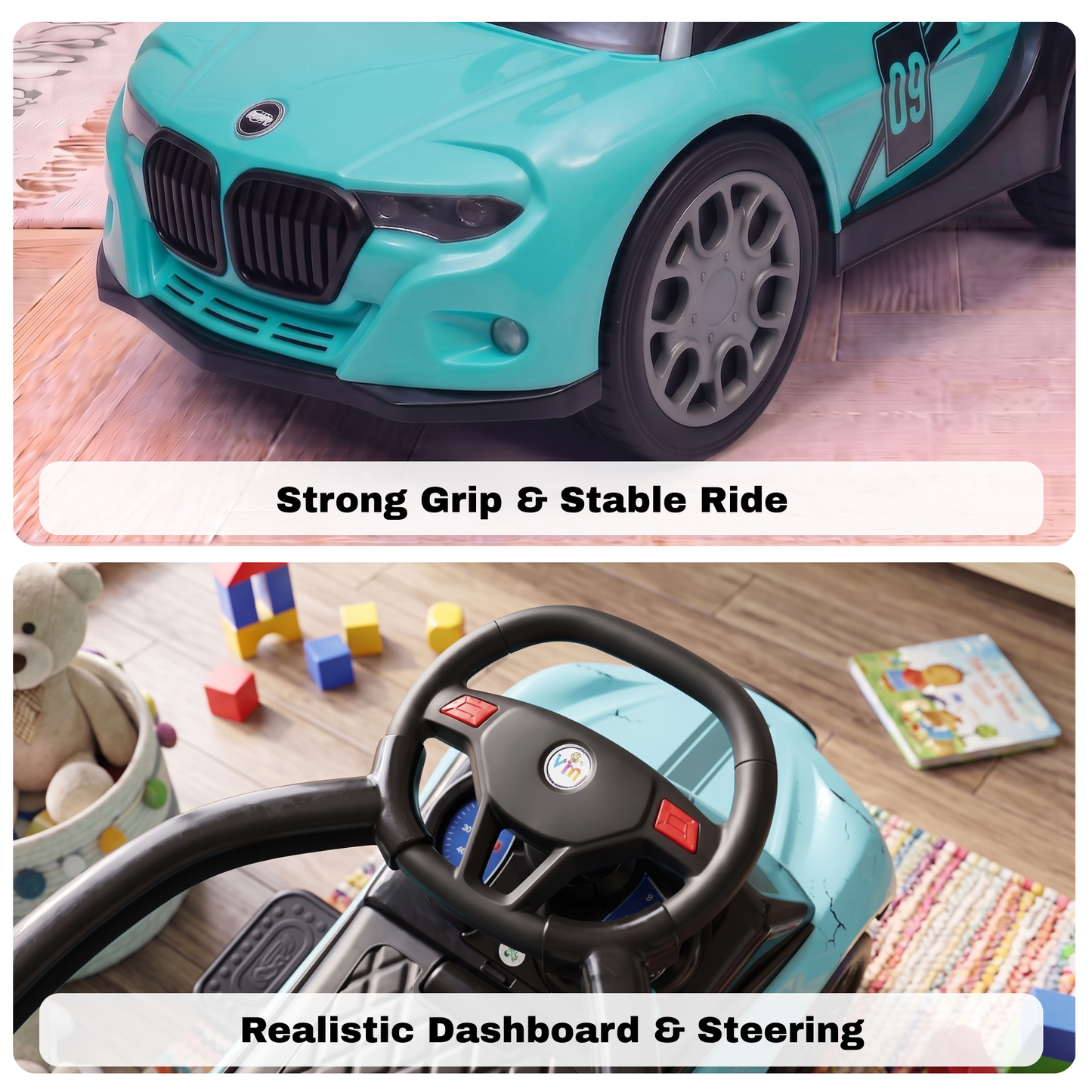 VINI TOYS BMW-Style Luxury Ride-On Car without Parent Handle