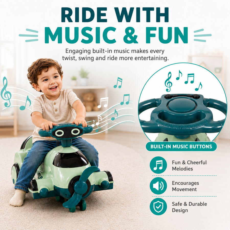 VINI TOYS Garuda Swing Car with LED Lights & Music
