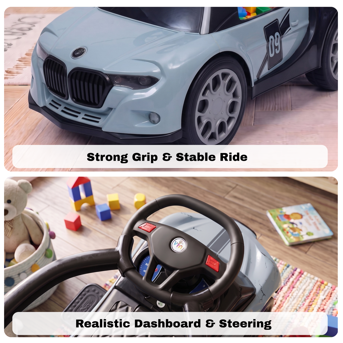 VINI TOYS BMW-Style Luxury Ride-On Car without Parent Handle