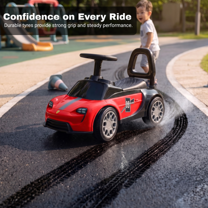 VINI TOYS Ferrari-Style Luxury Ride-On Car with Parent Handle