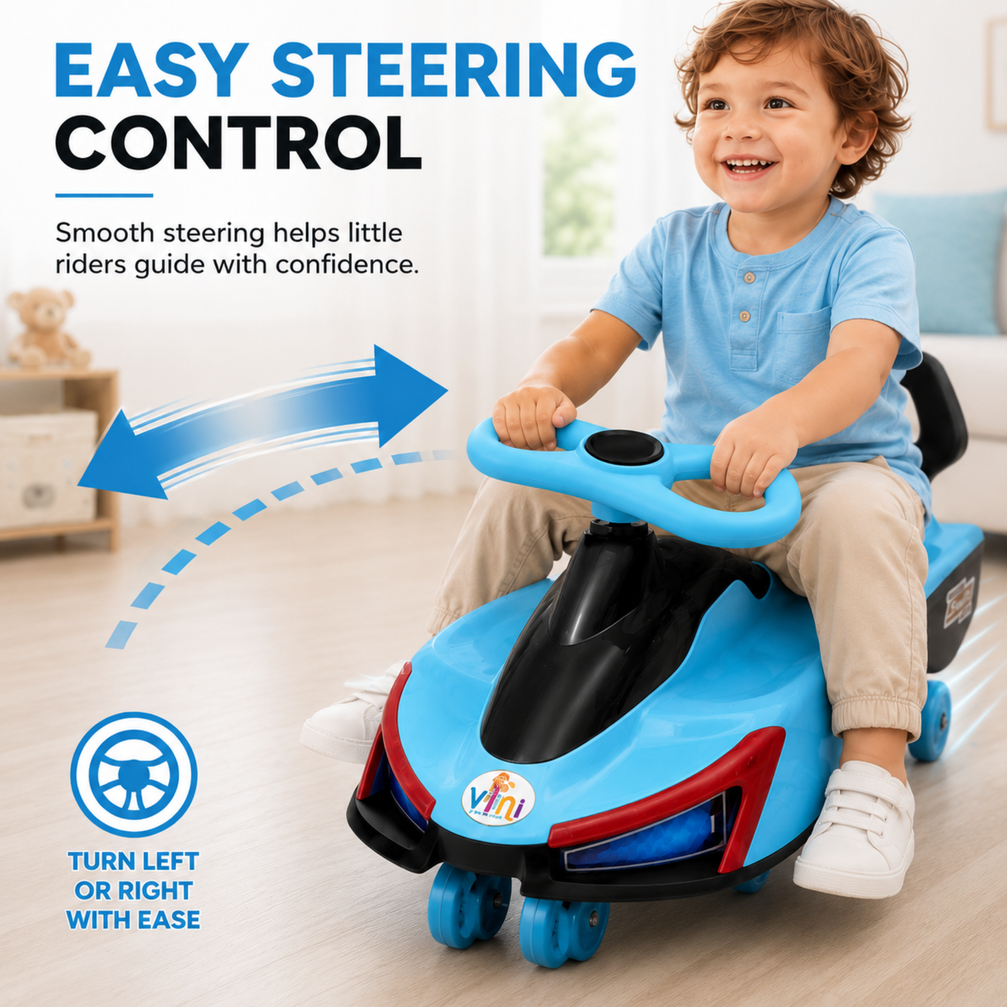 VINI TOYS Swift Twister Swing Car with LED Lights & Music