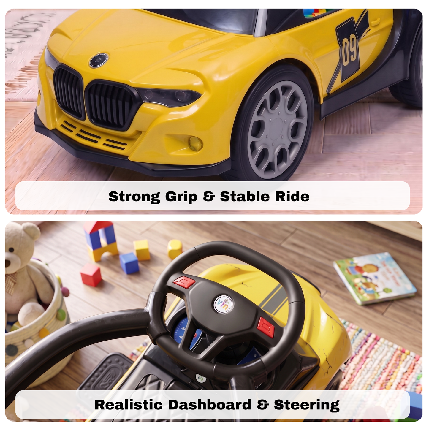 VINI TOYS BMW-Style Luxury Ride-On Car without Parent Handle