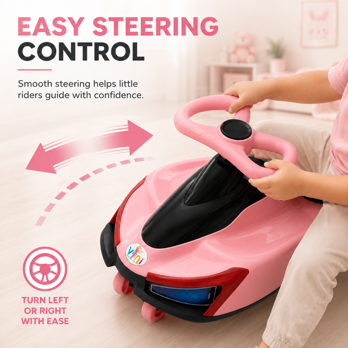 VINI TOYS Swift Twister Swing Car with LED Lights & Music