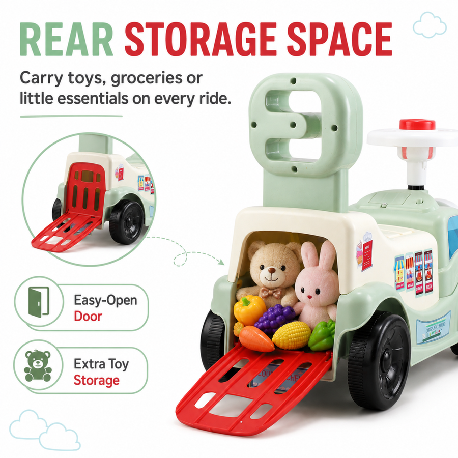 VINI TOYS Cloud Kitchen Foot-to-Floor Ride-On Toy