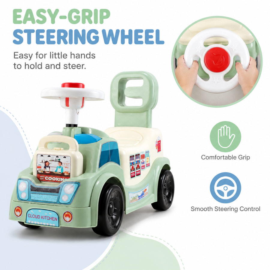 VINI TOYS Cloud Kitchen Foot-to-Floor Ride-On Toy