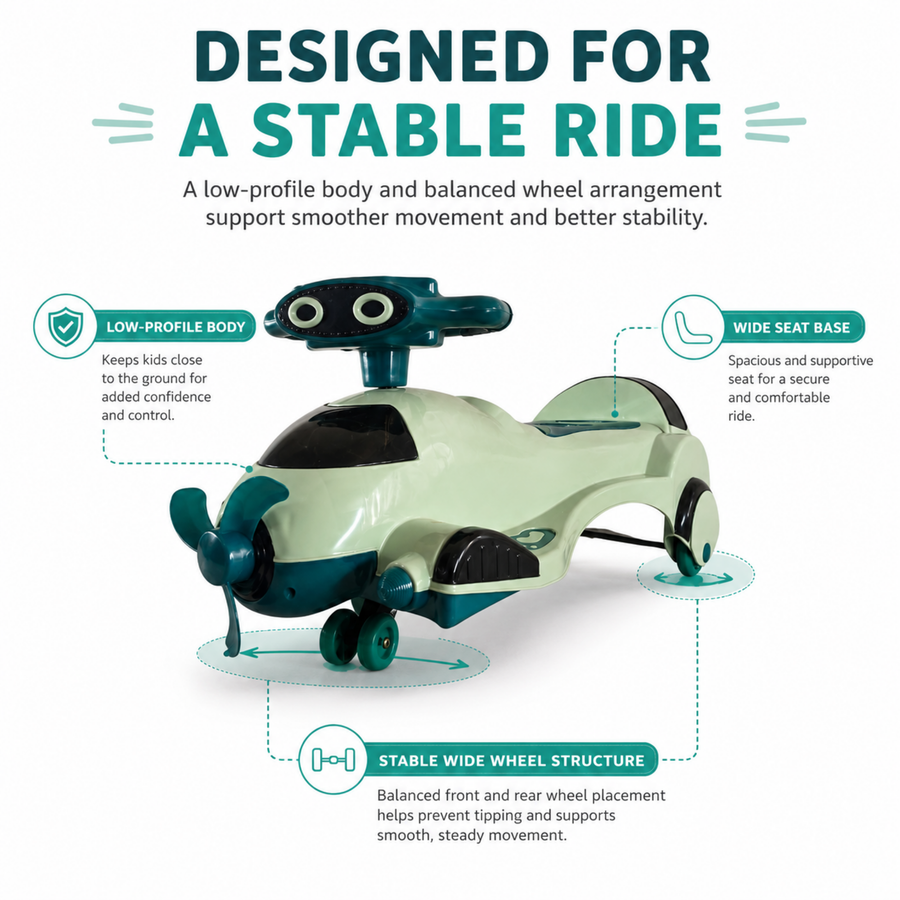 VINI TOYS Garuda Swing Car with LED Lights & Music