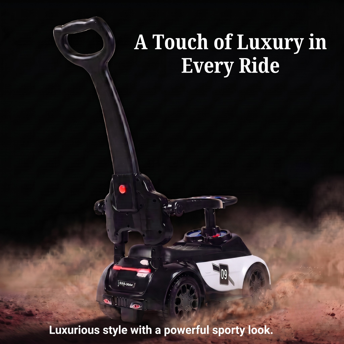 VINI TOYS Ferrari-Style Luxury Ride-On Car with Parent Handle