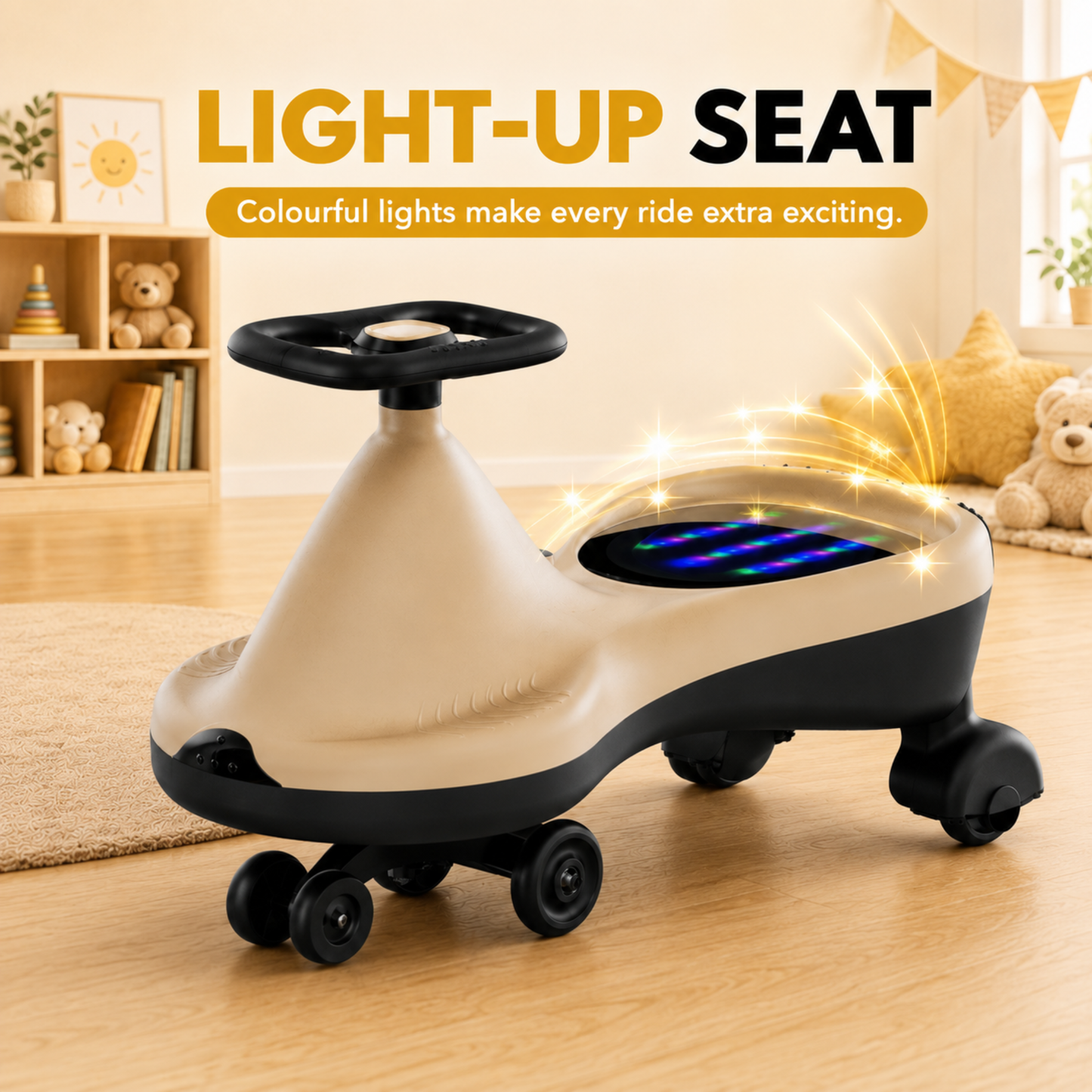 VINI TOYS Alien Swing Car with LED Lights & Music