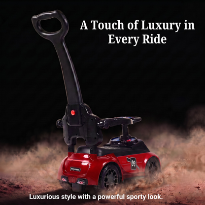 VINI TOYS Ferrari-Style Luxury Ride-On Car with Parent Handle