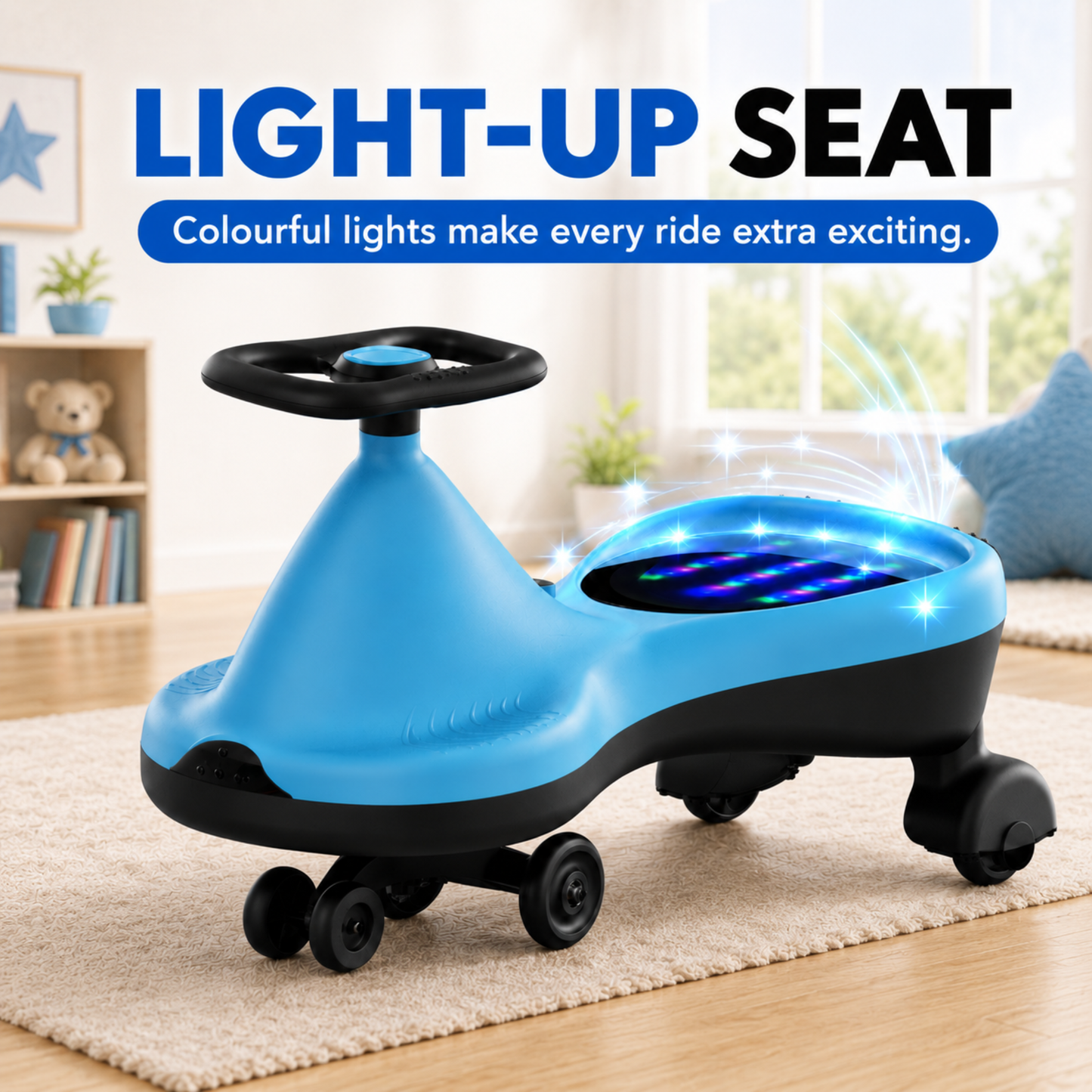 VINI TOYS Alien Swing Car with LED Lights & Music