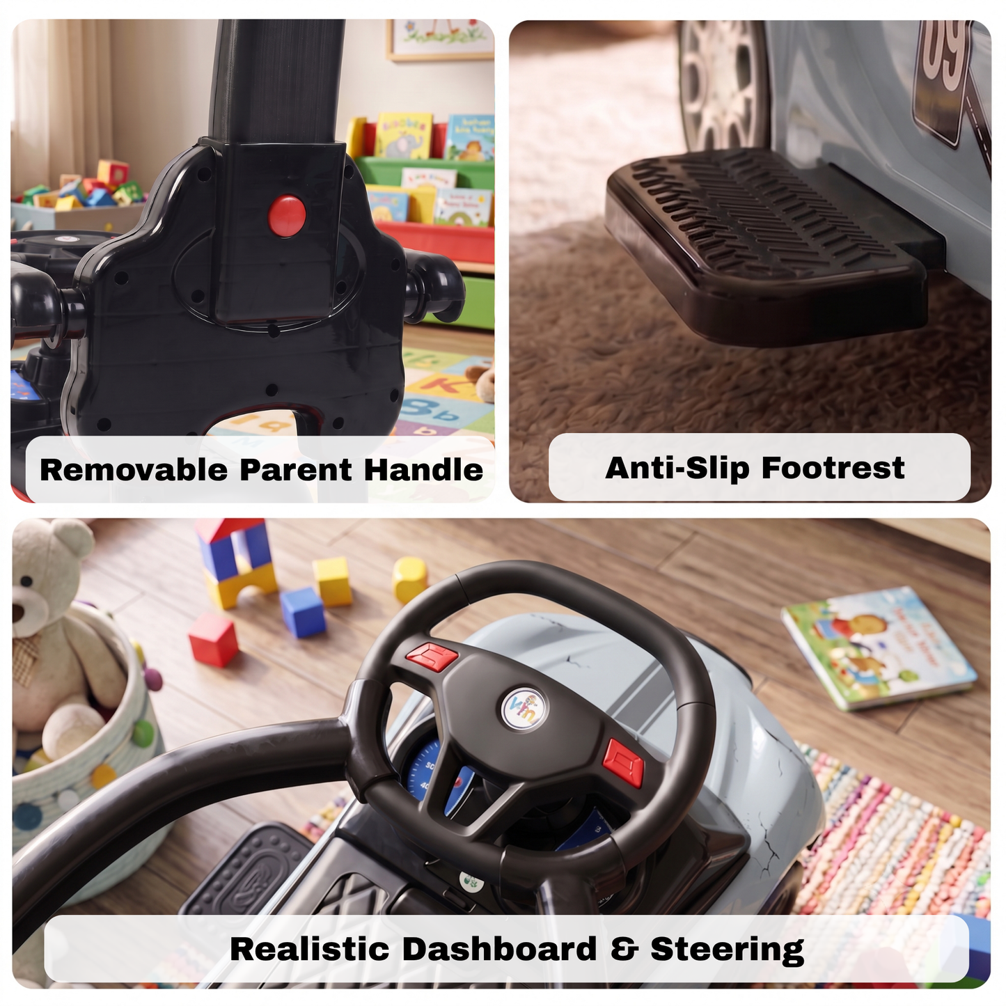 VINI TOYS BMW-Style Luxury Ride-On Car with Parent Handle