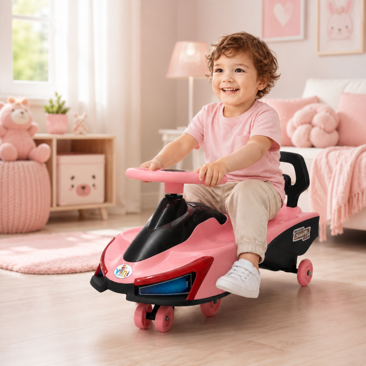 VINI TOYS Swift Twister Swing Car with LED Lights & Music