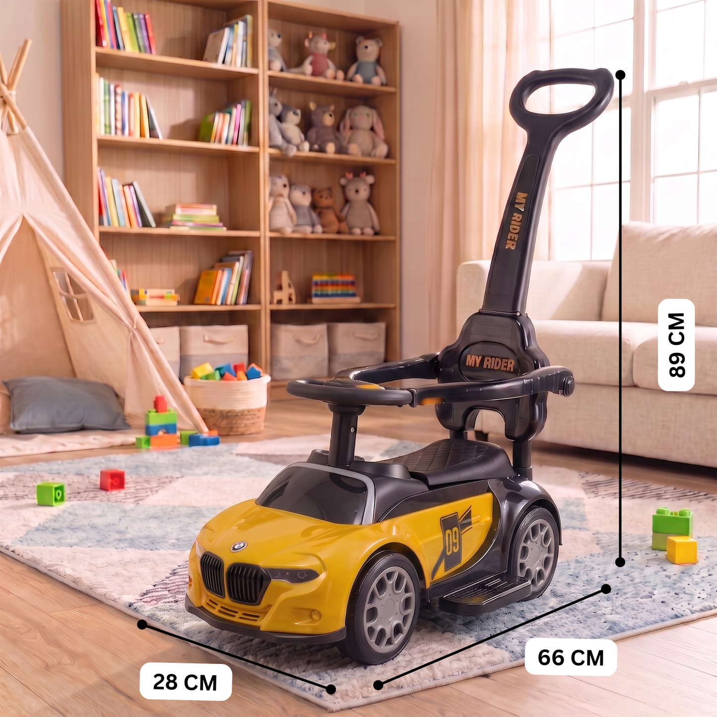 VINI TOYS BMW-Style Luxury Ride-On Car with Parent Handle