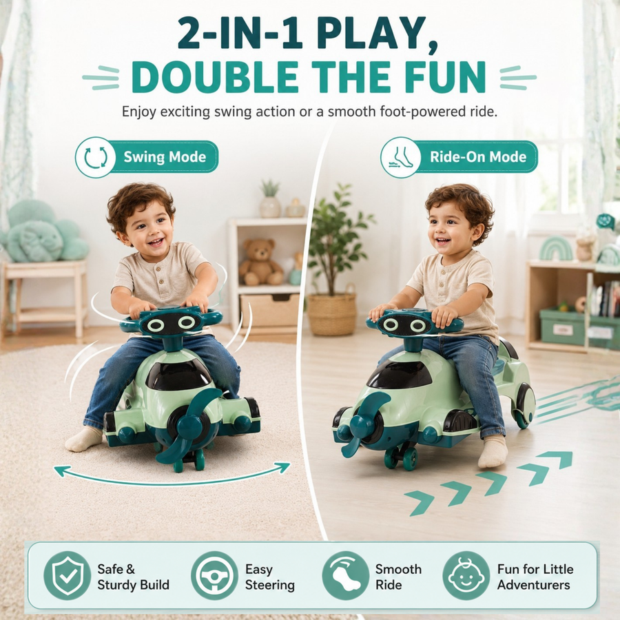 VINI TOYS Garuda Swing Car with LED Lights & Music