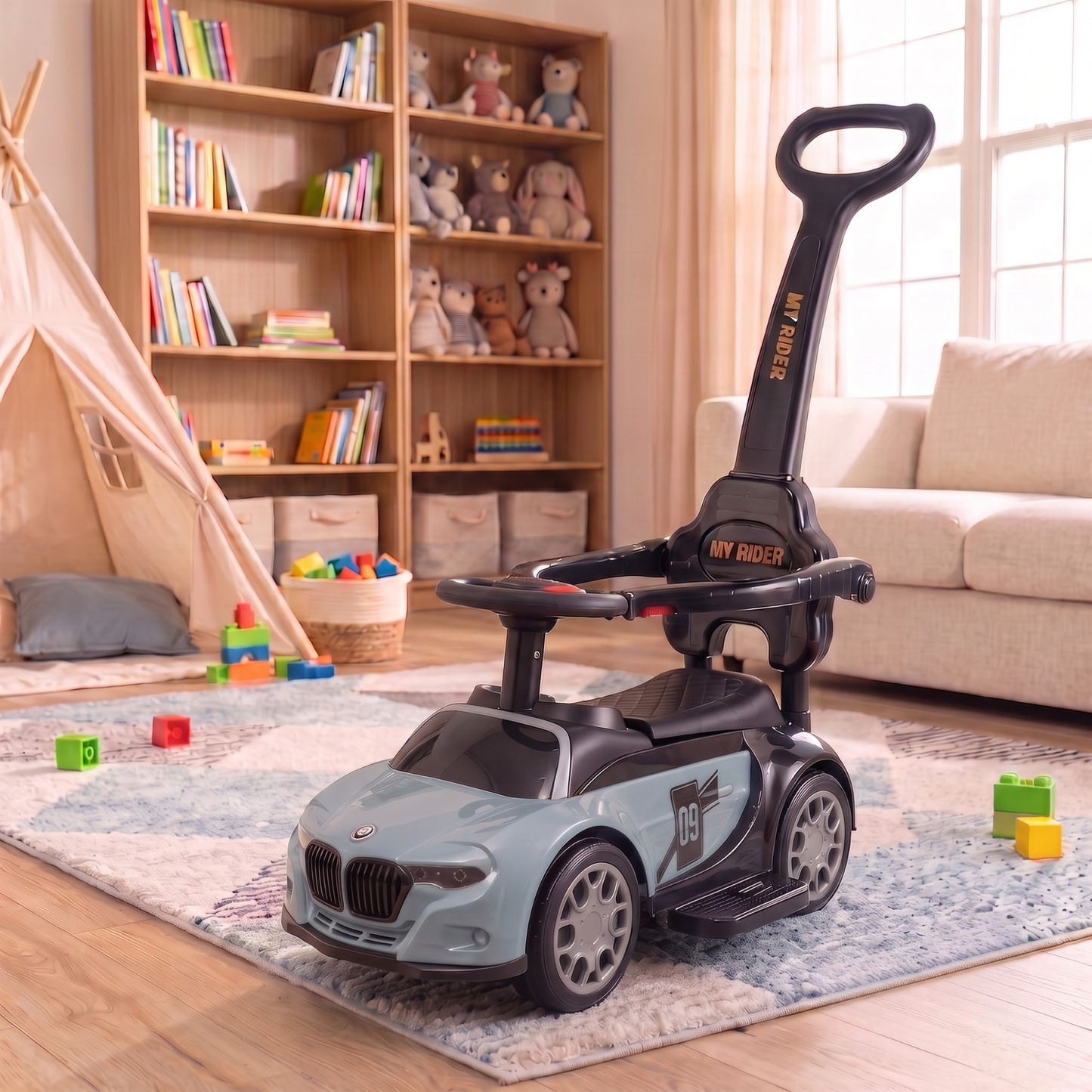 VINI TOYS BMW-Style Luxury Ride-On Car with Parent Handle