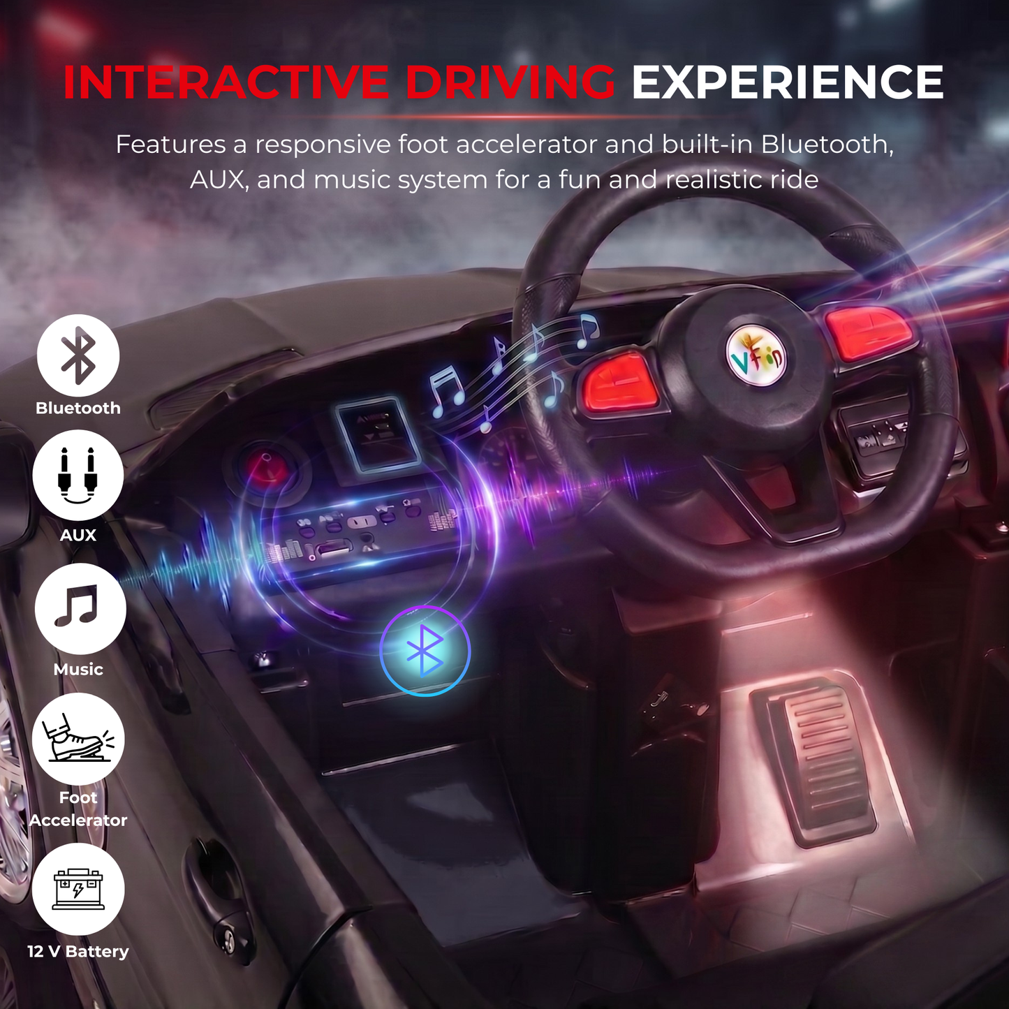 VINI TOYS Luxury Battery Operated Ride-On Car with Remote
