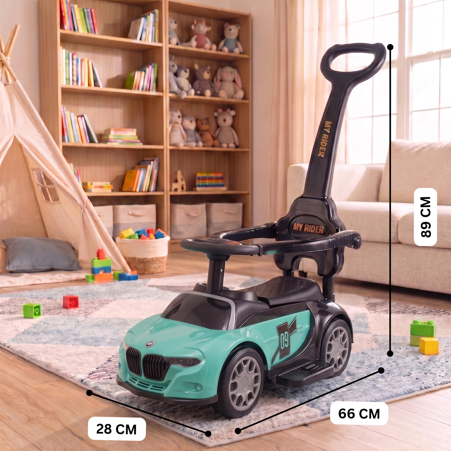 VINI TOYS BMW-Style Luxury Ride-On Car with Parent Handle