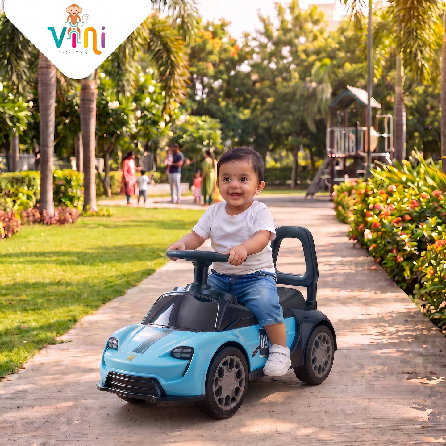 VINI TOYS Ferrari-Style Luxury Ride-On Car without Parent Handle