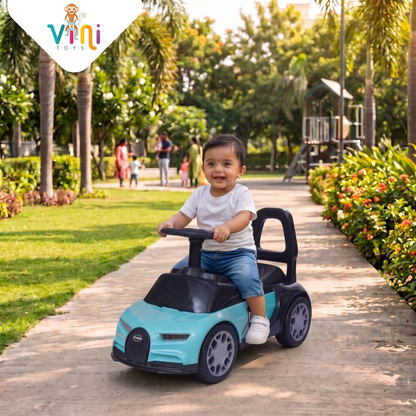 VINI TOYS Bugatti-Style Luxury Ride-On Car without Parent Handle