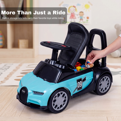 VINI TOYS Bugatti-Style Luxury Ride-On Car without Parent Handle