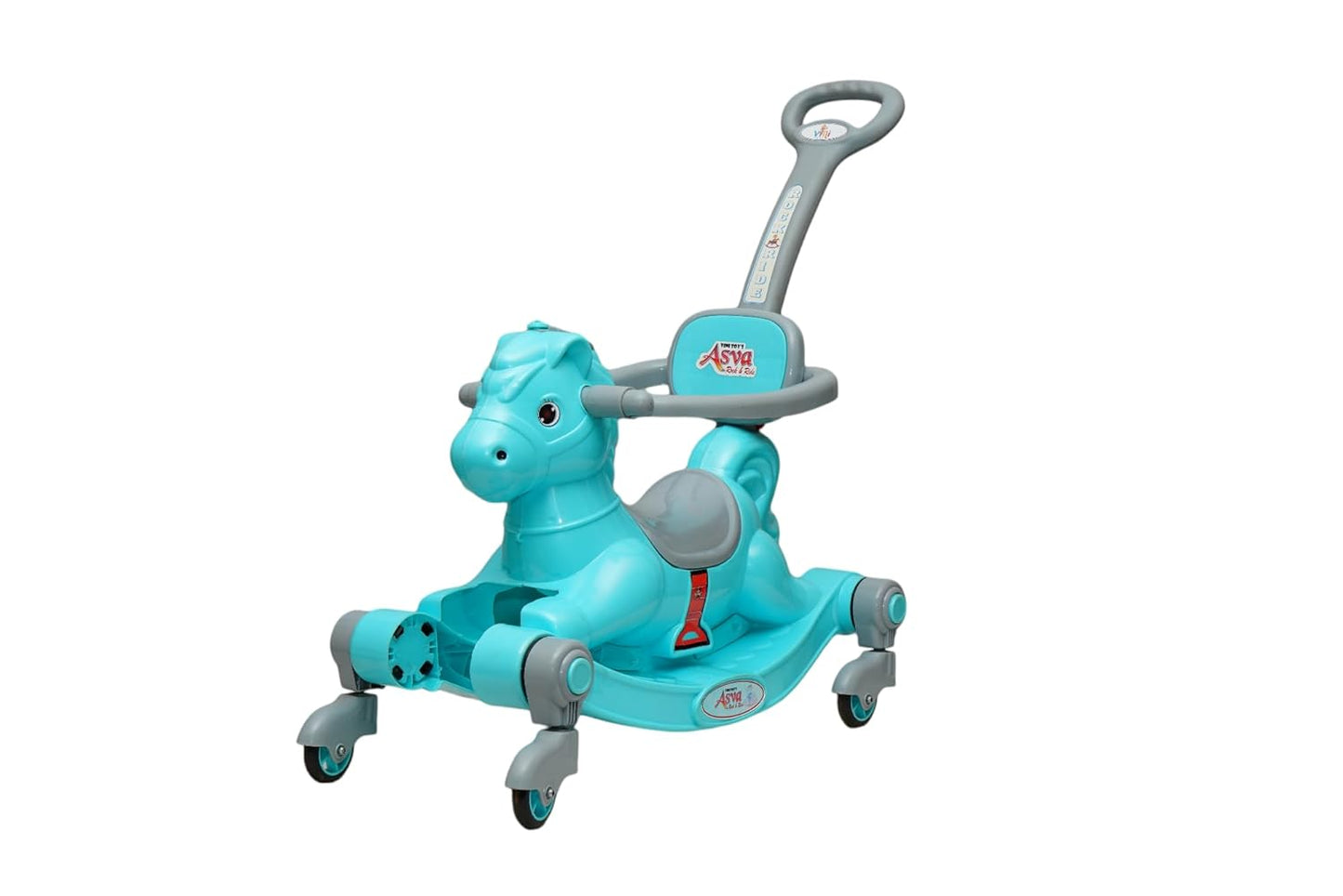 VINI TOYS 3-in-1 Rocking Horse Ride-On with Parent Handle