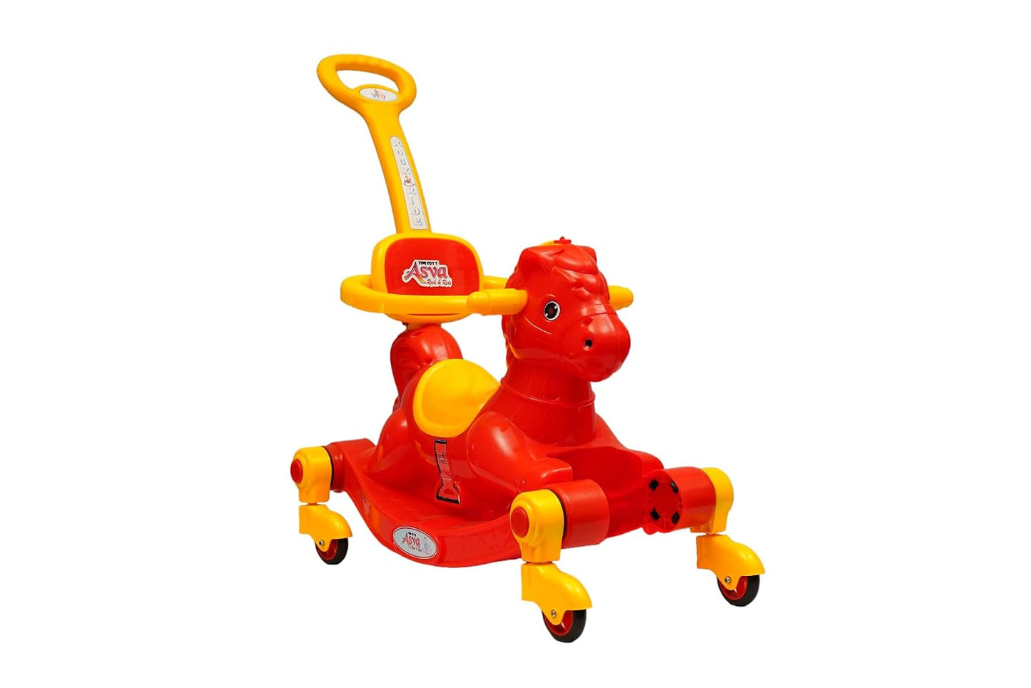 VINI TOYS 3-in-1 Rocking Horse Ride-On with Parent Handle