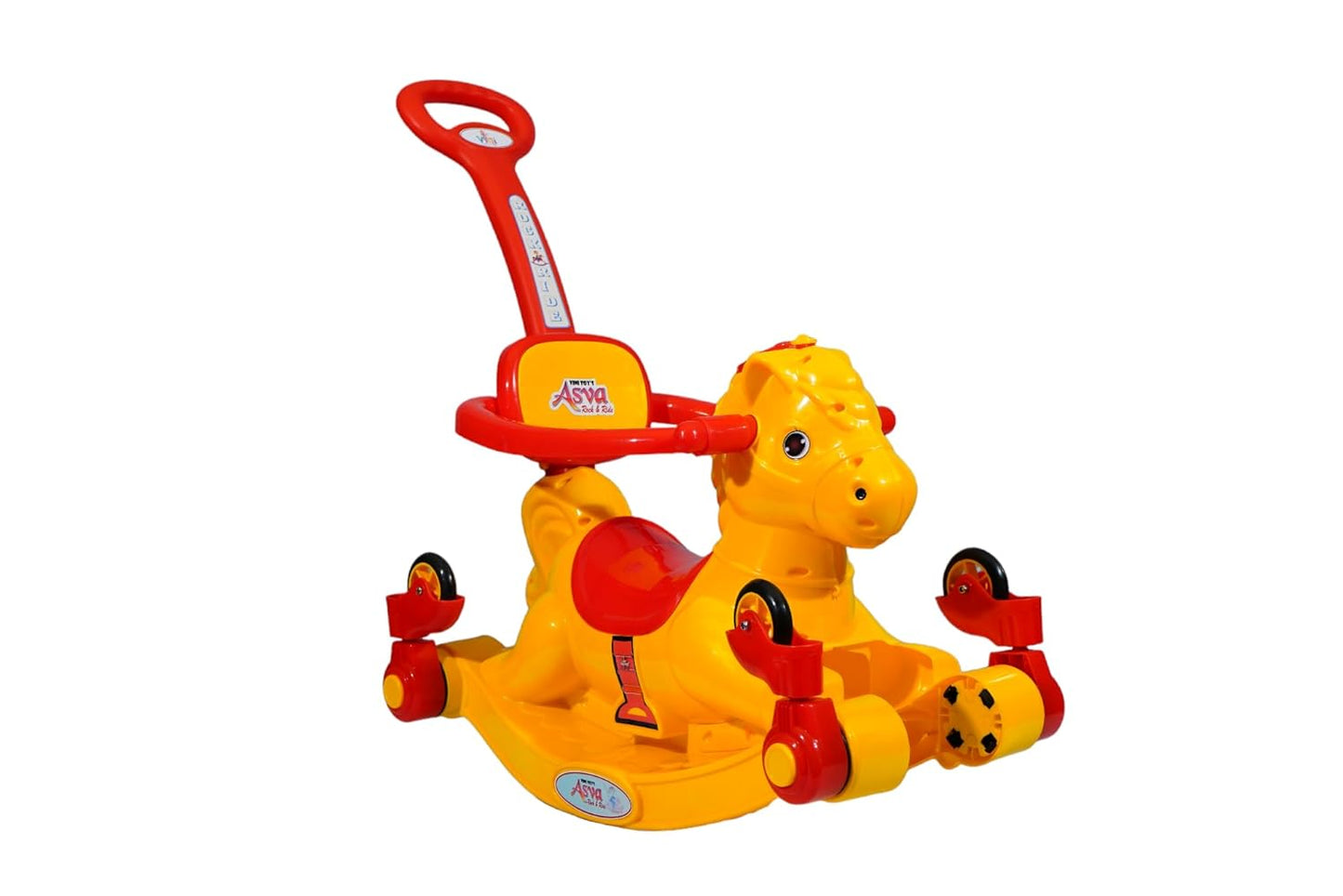VINI TOYS 3-in-1 Rocking Horse Ride-On with Parent Handle