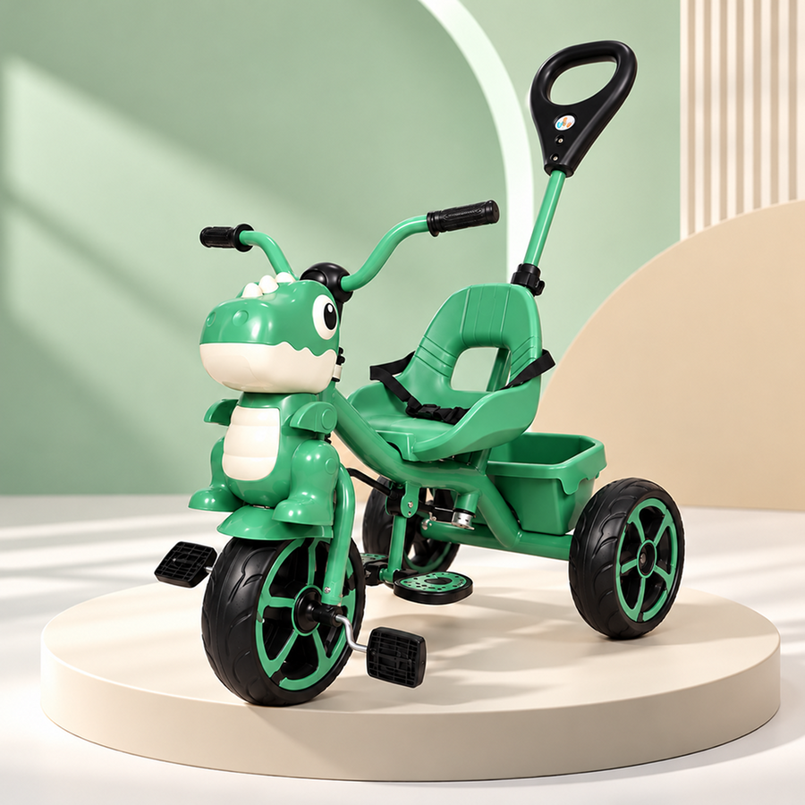 VINI TOYS Dinosaur Theme Tricycle with Parent Handle