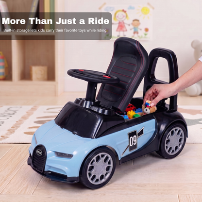 VINI TOYS Bugatti-Style Luxury Ride-On Car without Parent Handle