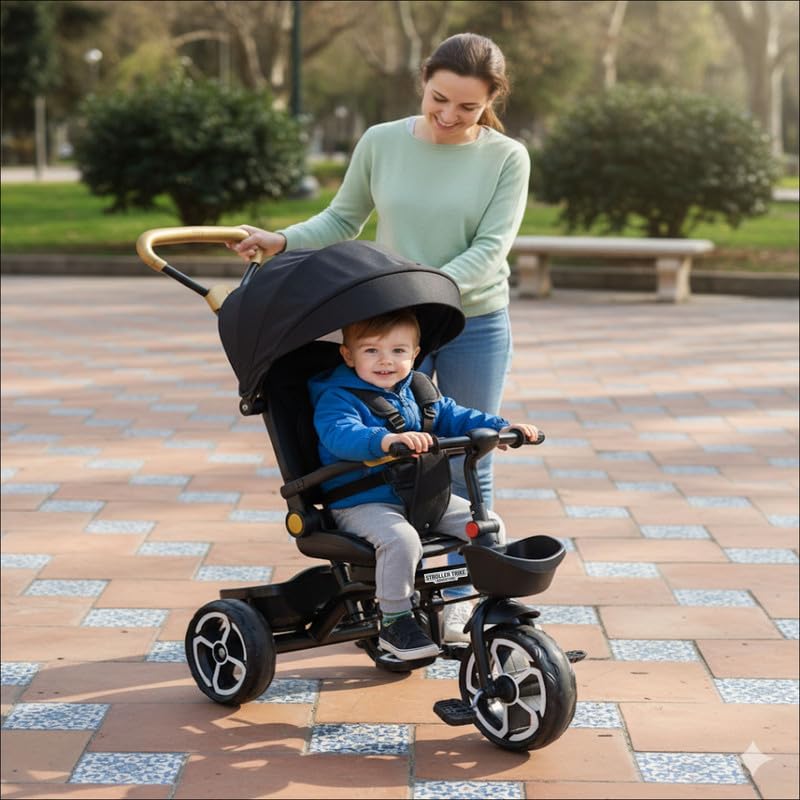 VINI TOYS 360° Recliner Tricycle with Parent Handle & Canopy