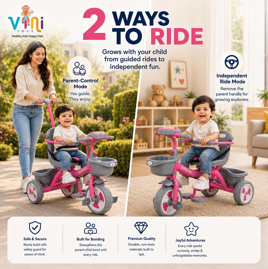 VINI TOYS Sparx PH Tricycle with Parent Handle