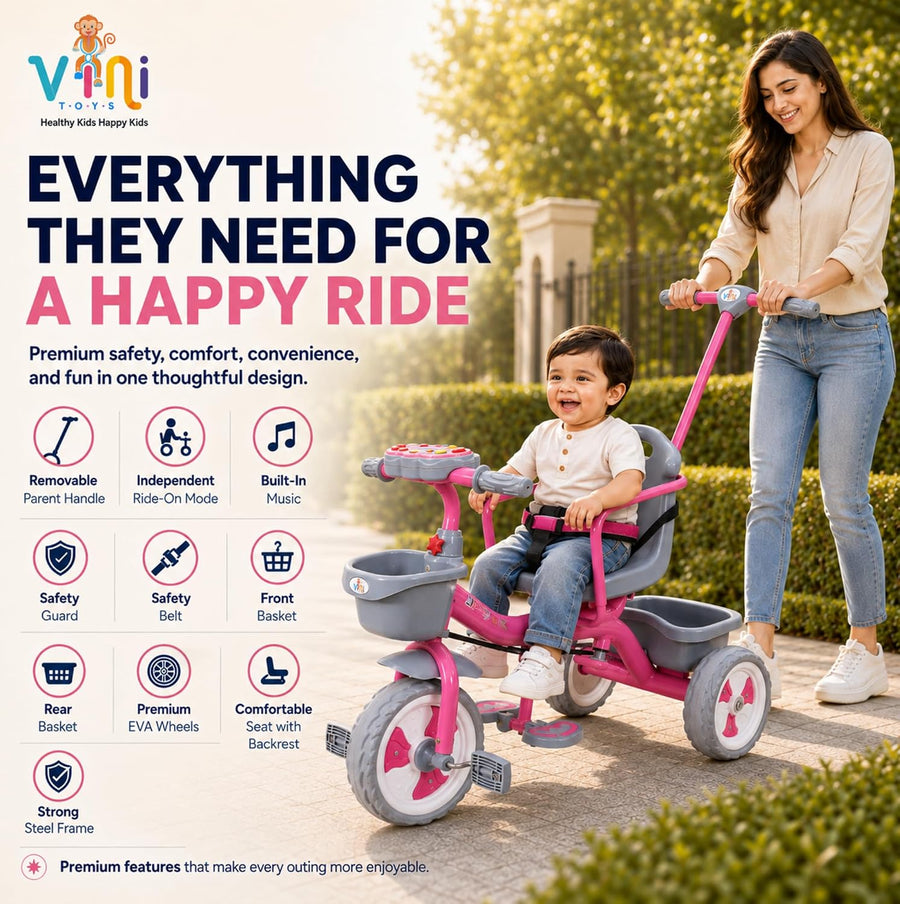 VINI TOYS Sparx PH Tricycle with Parent Handle