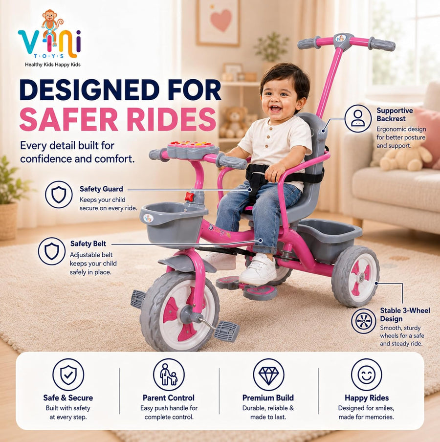 VINI TOYS Sparx PH Tricycle with Parent Handle