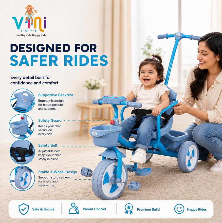 VINI TOYS Sparx PH Tricycle with Parent Handle
