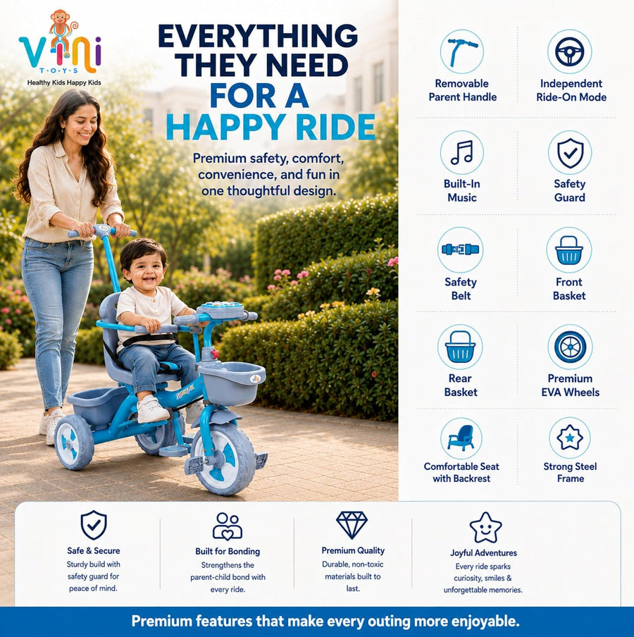 VINI TOYS Sparx PH Tricycle with Parent Handle